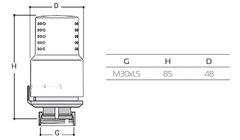 Royal Thermo Design термоголовка жидкостная M30 x 1,5 пластик, цвет чёрный (RTO 07.0008)