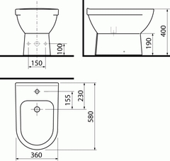 БИДЕ НАПОЛЬНОЕ JIKA MIO