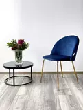 фото 2 Стул PRESLEY BLUVEL-86 NAVY BLUE / золотой каркас М-City на profcook.ru