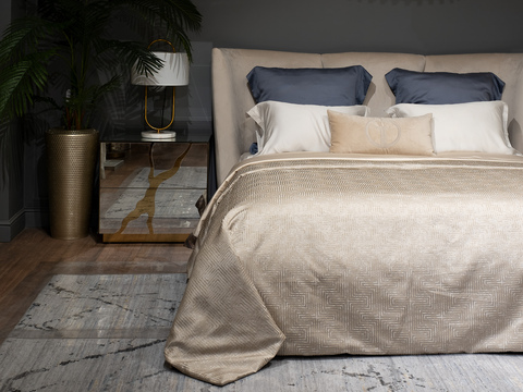 Покрывало 260х260 Garda Decor Gloss бежевое