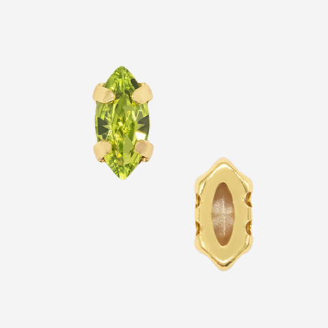 Кристалл Маркиз (Marquise Fancy Stone) в цапах, оттенок 