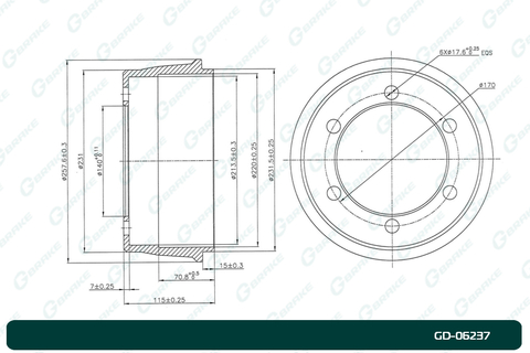 Барабан тормозной G-brake  GD-06237