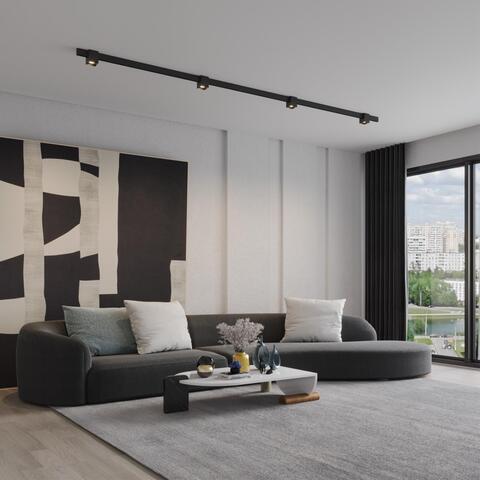 359519 SHINO NT24 130 черный Трековый низковольт. св-к диммир. со сменой цв.температуры, пульт ДУ/Tuya Smart Life IP20 LED 10W 48V 3000-6000K FLUM