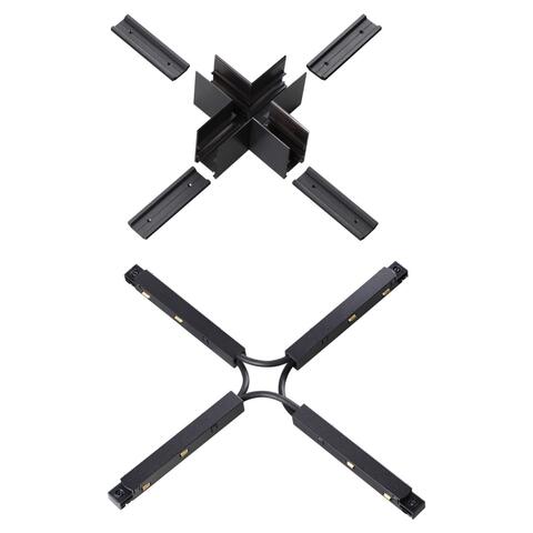 135128 SHINO NT21 033 черный Соединитель с токопроводом для шинопровода Х-образный IP20 48V FLUM