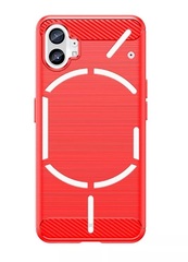 Защитный чехол красного цвета в стиле карбон на Nothing Phone (1), мягкий отклик кнопок, серия Carbon от Caseport