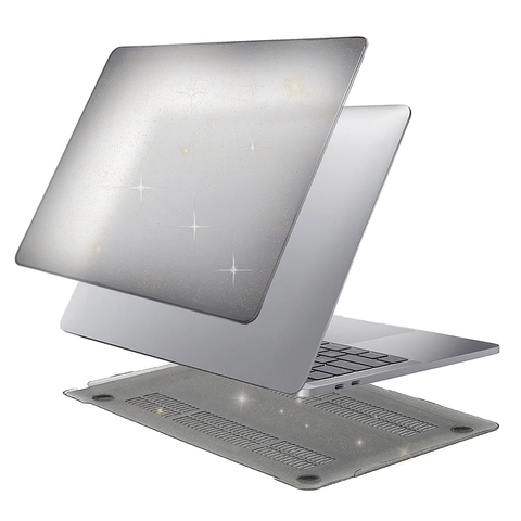 Чехол матовый Hardshell Case для Macbook Pro 14" (2021г; 2023г) (A2442, A2799) (Прозрачный с блестками)
