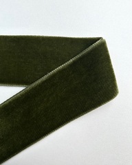 Тесьма бархатная, цвет: болотно-зелёный, 47 мм