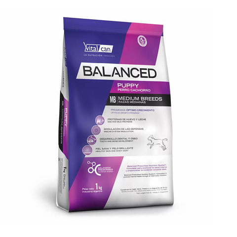 Сухой корм Vitalcan Balanced Dog Puppy с курицей для щенков средн пород 1кг (Виталкан)