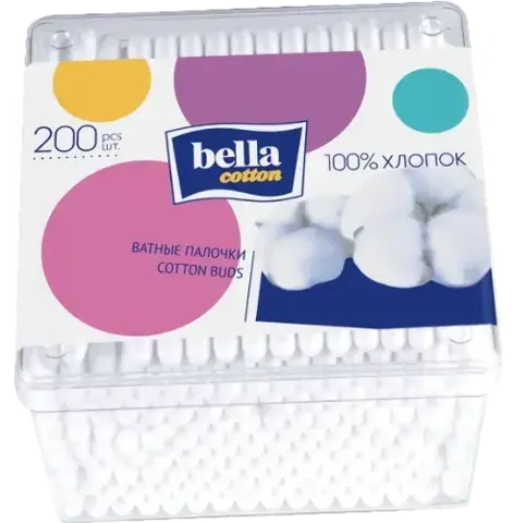 Bella cotton палочки ватные 200 шт./коробка