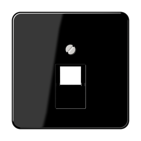 Розетка телефонная, одинарная UAE, 8-ми полюсная. Цвет Чёрный. JUNG CD. EPUAE8UPO+CD569-1UASW