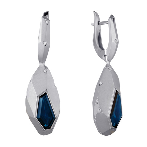 Серьги с Топазом и Бриллиантами, E0190-0/9