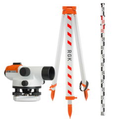 Комплект - оптический нивелир RGK C-24, рейка RGK TS-7 и штатив RGK S6-N C24S6TS7