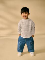 Джемпер для мальчика Next 430-658, Светло-серый