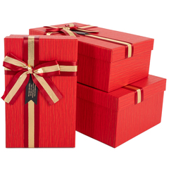 Коробка одиночная, Прямоугольник, Элегант, Красный, 23*16*9,5 см, 1 шт.