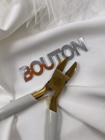 Кусачки бокорезы золотистые с белыми ручками