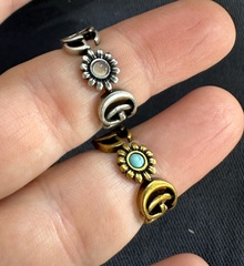 Кольцо ромашки + цветные камни style by GUCCI