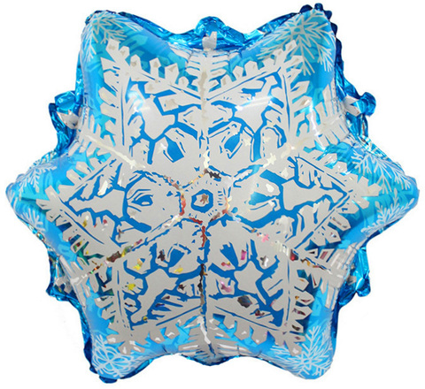 К Фигура Снежинка, Голубой, 38''/97 см, 1 шт.