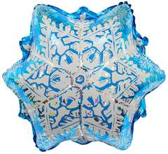 К Фигура Снежинка, Голубой, 38''/97 см, 1 шт.