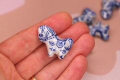 Бусина лошадка гжель 25 мм керамика