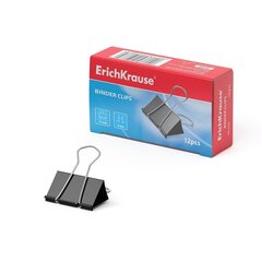 
          Зажимы для бумаг 19 мм, Erich Krause, черные, уп. 12 шт, картон. коробка