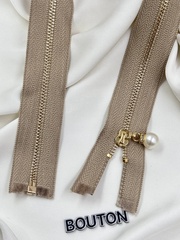 Молния бежевая золото матовый жемчуг