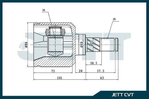 ШРУС внутренний JETT V40-0065