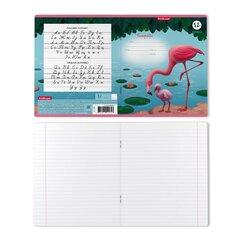 
          Тетрадь 12л., линия, Erich Krause, скрепка, офсет, мелован. картон "Фламинго", в пленке 10 шт.