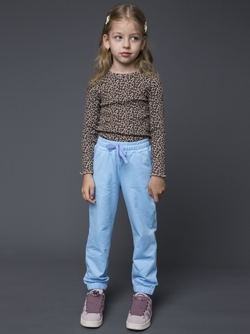 029_ОС25 Брюки для девочки, голубой