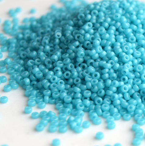 15/0 RR-4480 Бисер круглый Миюки Подводный синий непрозрачный /Miyuki round 15/0 Duracoat Opaque Underwater Blue