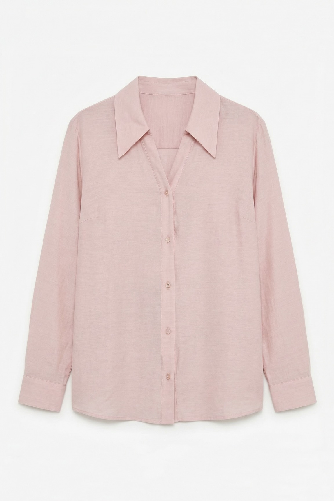 Блузка с отложным воротником, пудра