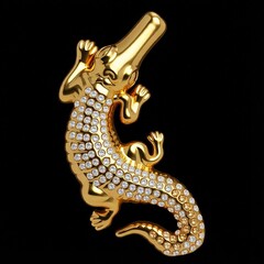 Силиконовый молд Крокодил со стразами