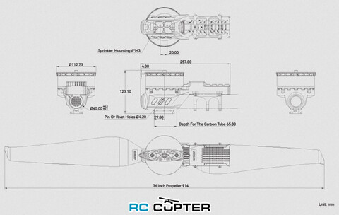 Набор ВМГ T-Motor A10XL (A10XL KV130 1шт, ESC 14S FOC 200A 1шт, пропеллер MF3628P 1шт), тяга 13-30кг, для агродронов 30-40л