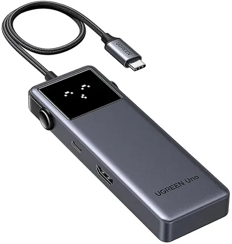 Хаб UGREEN CM888 (75177) 6-in-1 USB-C Hub With 3*USB-A&USB-C&HDMI&USB-C PD, серый космос