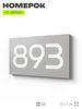 Номер на дверь 893, табличка на дверь для офиса, квартиры, кабинета, аудитории, склада, серая 120х70 мм, Айдентика Технолоджи