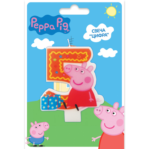 Свеча цифра №5_Peppa Pig