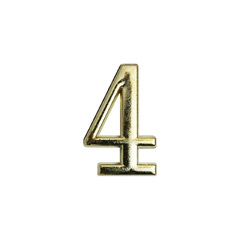Цифра дверная АЛЛЮР золото "4" на клеевой основе/20