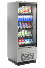 Витрина холодильная Carboma Cube 2 FC20-07 VM 0,7-1 0300 LIGHT фронт X0 бок металл (версия 2.0) (9006-9005)