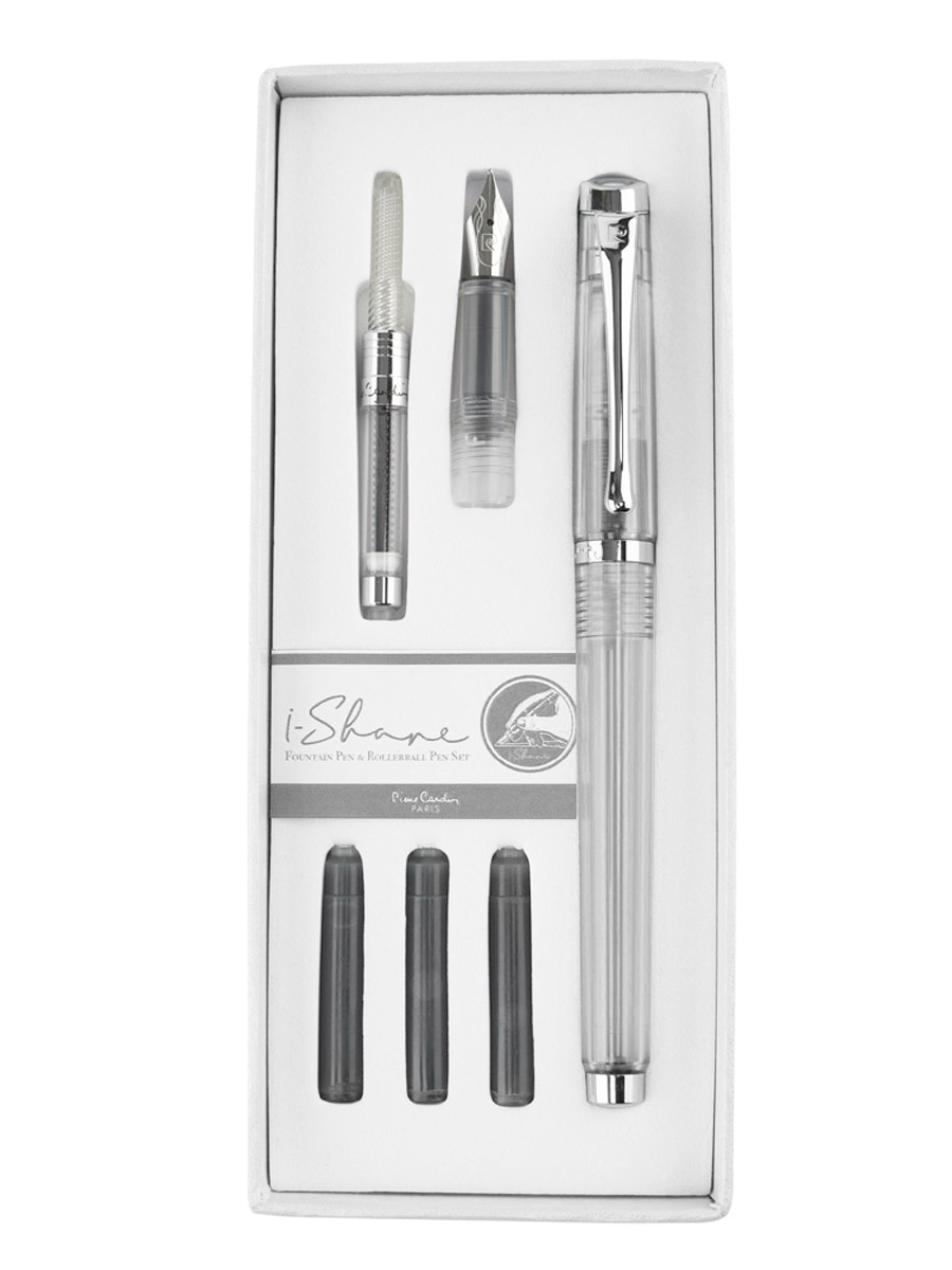 Набор - Pierre Cardin, ручка-роллер + насадка с пером + конвертер + 3 картриджа