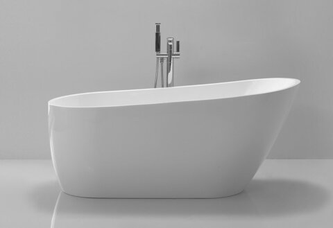 BelBagno BB62-1700 Отдельностоящая, овальная акриловая ванна в комплекте со сливом (донным клапаном) цвета хром, без перелива 1700х720х720