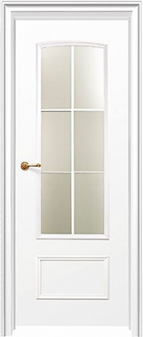 Дверь Краснодеревщик ДО 208, цвет Белый, остекленная