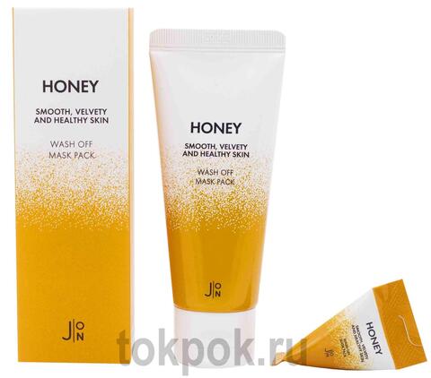 Маска для лица J:ON Honey Smooth Velvety and Healthy Skin Wash Off Mask Pack, 50 мл