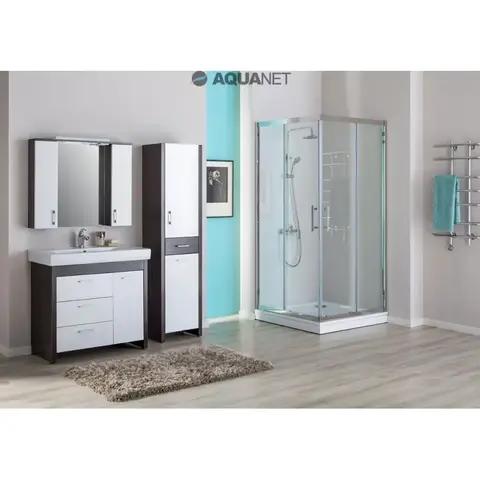Aquanet 172680 Компл.3 - Тумба Тиана 100 б/к wenge (фасад белый) (172680)
