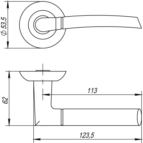 Ручка раздельная ARDEA TL/HD ABG-6 зеленая бронза