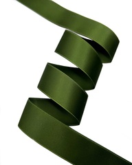 Атласная двусторонняя лента, цвет: зелёный, ширина: 25мм