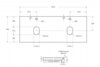 BelBagno KEP-140-2-MNO Столешница из керамогранита с двумя отверстиями под раковину и с двумя отверстиями под смеситель 1404x462 KEP-140-2-MNO Marmo Nero Opaco