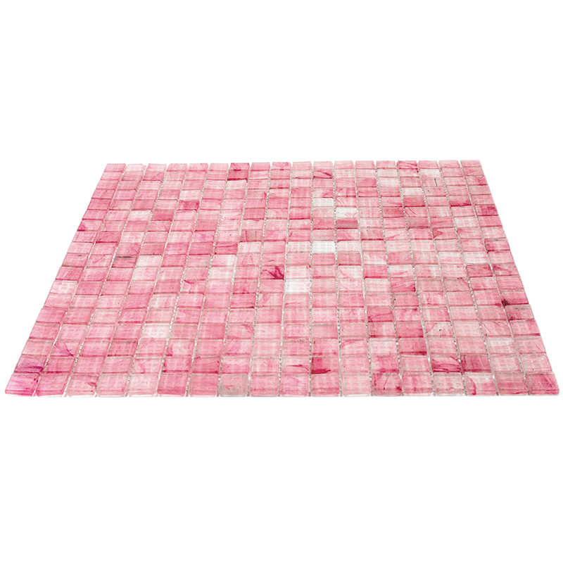 NW089 Мозаика для бассейна одноцветная чип 15 стекло Alma Mono Color розовый квадрат глянцевый