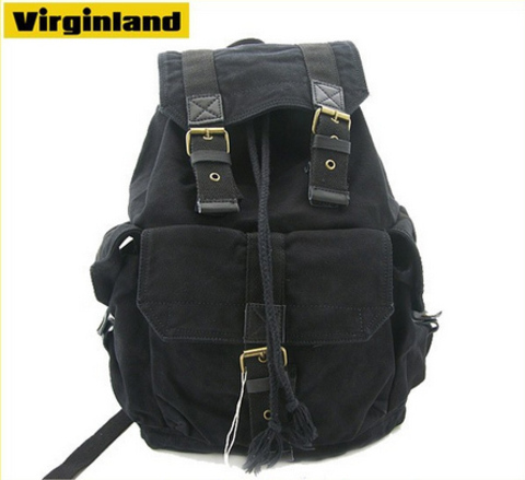 Винтажный рюкзак из ткани Virginland 55 Black