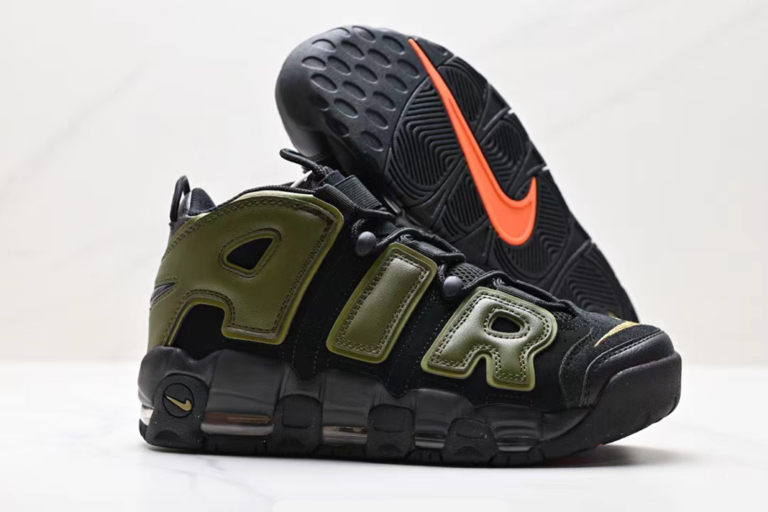 Nike air more uptempo black gold discount