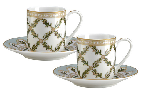 Набор чашек с блюдцами 2шт 80мл Pozzi Milano 1876 Rosita