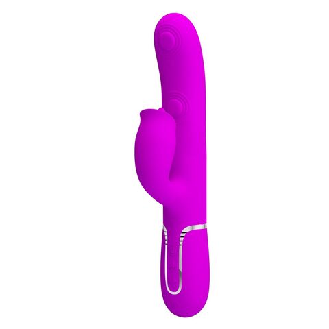 Лиловый вибратор-кролик с пульсацией Gigi - 22,8 см. - Baile Pretty Love BW-500035